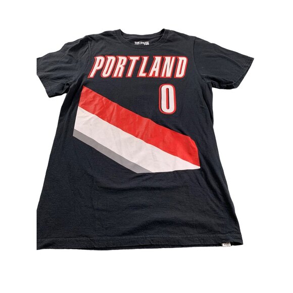 Portland Trail Blazers Damian Lillard #0 Men's Small Black T-Shirt Adidas NBA - Picture 1 of 9